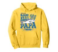 Reel Like My Papa Funny Fishing Grand Son Daughter Felpa con Cappuccio