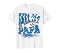 Reel Like My Papa Funny Fishing Grand Son Daughter Maglietta