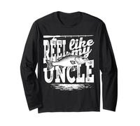 Reel Like My Uncle Funny Fishing buddy Niece and Nephew Tee Maglia a Manica