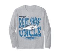 Reel Like My Uncle Funny Fishing Niece and Nephew Tee Maglia a Manica