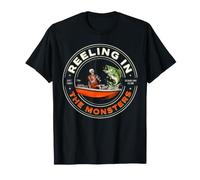 Reeling in The Monsters Scheletro Bass Pesca Pesca Divertente Maglietta