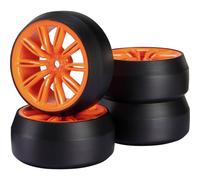 Reely 1:10 - Ruote complete Drift 10 a doppio raggio, rosso segnaletico, 1 pezzo