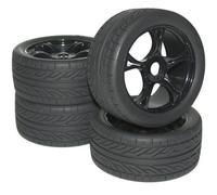 Reely MV0931BB2 Ruote complete 1:8 Buggy Strada 5 raggi Nero 4 pz.