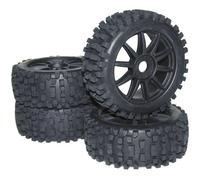 Reely MV3693SBA3 Ruote complete 1:8 Buggy Big core 10 raggi Nero 4 pz.