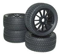 Reely RA093SBA1 Ruote complete 1:8 Buggy Strada 12 raggi Nero 4 pz.