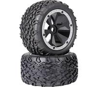Reely-RE-6538515 Reely Pneumatici Monster Truck 1:8 a 6 Raggi Nero-Grigio, 2 Pezzi, RE-6538515