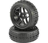 Reely RE-6549735 Ruote complete 1:10 Buggy Punta 5 doppi raggi Nero 2 pz.
