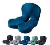 Reenly Back and Seat Cushion, Reenly Car Seat Cushion, Ergonomic Memory Foam Comfortable Non-Slip Lumbar Support, Suitable for Car and Office (Blue)