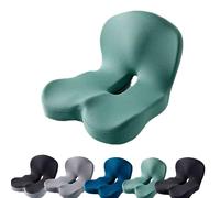 Reenly Back and Seat Cushion, Reenly Car Seat Cushion, Ergonomic Memory Foam Comfortable Non-Slip Lumbar Support, Suitable for Car and Office (Green)