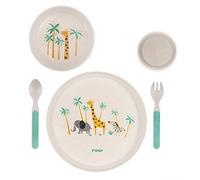 Reer 22010 W Growing - Stoviglie per bambini"WildLife", Bianco