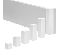 REESE - Angolo esterno bianco per battiscopa, 60 mm, su misura, profilo Weimar, connettore per listelli, facile da montare senza forare