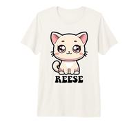 Reese Cute Kitty Cat Design per Ragazze Nome Reese Maglietta Premium