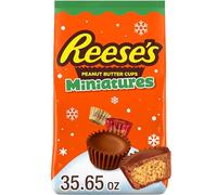 REESE'S Miniatures, tazza di burro di arachidi al cioccolato al latte, riempitivo per calze di Natale, caramelle, sacchetto sfuso, 1,2 l
