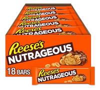 Reese's, Peanut Butter Nutrageous, Deliziose Barrette Ripiene di Arachidi Tostati Croccanti e Caramello Morbido, Ricoperti di Cioccolato al Latte, Gustali in Ogni Momento, 18 Pack da 42 g