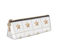 ReesEt Astuccio portapenne triangolare con stella di Natale felice Astuccio portatile in pelle con custodia per cosmetici con cerniera