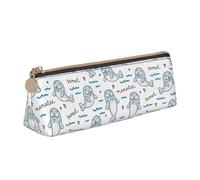 ReesEt Modello oceano animale tricheco, Astuccio per matite Astuccio per penne triangolare Astuccio per matite in pelle portatile con custodia per cosmetici con cerniera