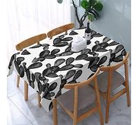 ReesEt Tovaglia rettangolare, Cactus Paddle Nero più nero, Decorazione da tavolo antipolvere Copertura da tavolo resistente alle rughe - 137 x 183 cm