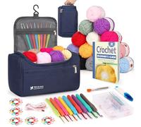 Reessy Kit per uncinetto per principianti e adulti, 88 pezzi kit uncinetto include istruzioni uncinetti 15 pezzi × 25 g sacchetto di stoccaggio del filato e accessori per maglieria, kit completo per