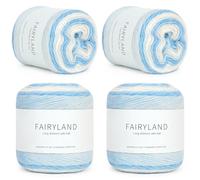Reessy Ombre - 4 gomitoli di filato sfumato da 100 g, 60% cotone, 30% acrilico, 10% lana, per uncinetto, multicolore, per lavorare a maglia sciarpe, scialli, coperte, artigianato e abbigliamento