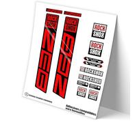 REF:VP448 Adesivi compatibili con forcella Rock-Shox ZEB 2021-2025 MTB, adesivi, adesivi per mountain bike. (ROSSO FLUORE)