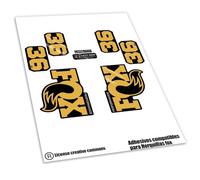 REF:VP646 Adesivi compatibili con forcella FOX - 36 PERFORMANCE/PERFORMANCE SL 2026 MTB, stickers, adesivi, vinili per biciclette da montagna. (DORADO KASHIMA)