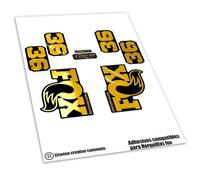REF:VP646 Adesivi compatibili con forcella FOX - 36 PERFORMANCE/PERFORMANCE SL 2026 MTB, stickers, adesivi, vinili per biciclette da montagna. (CROMO ORO)