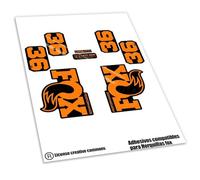 REF:VP646 Adesivi compatibili con forcella FOX - 36 PERFORMANCE/PERFORMANCE SL 2026 MTB, stickers, adesivi, vinili per biciclette da montagna. (ARANCIONE)