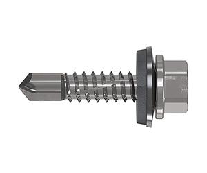 Refabo Viti autofilettanti RP-K Plus, 5,5 x 32 cm, con testa esagonale e guarnizione E16, campo di serraggio 1-14 mm, bimetallico A2, in acciaio, 100 pezzi