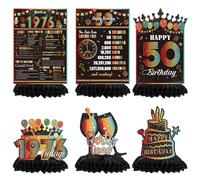 Refavor Centrotavola per 50° compleanno, decorazioni da tavola per uomini e donne, vintage Back in 1976 Bday decorazione centrotavola a nido d'ape, 50 anni forniture per feste bomboniere