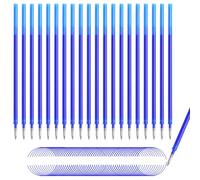 Refill per Penna Gel Cancellabile (20 Pezzi), Ricariche Di Ricambio 0,7 mm, ricarica sostituibile, Facili da cancellare, Per Studenti e Impiegati, Blu