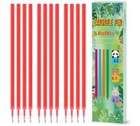 Refill per Penna Gel Cancellabile,compatibili con Legami,12 Pezzi, Altezza 13 cm, Inchiostro Termosensibile, Punta 0,7 mm, Particolarmente adatto per la scuola e la vita quotidiana (Rosso)