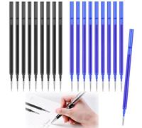Refill per Penna Gel Cancellabile, Set di 20 Ricariche Blu Nero 0,5mm per Penne Pilot, Tintenroller Radierbar, Lunga Durata di Scrittura fino a 400m, Mine Intercambiabili di Alta Qualità