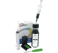 refill24 Kit di ricarica compatibile Canon PG-575, PG-575 XL per cartucce di inchiostro nero, con clip e accessori + istruzioni + 100 ml inchiostro compatibile con Pixma TS TR