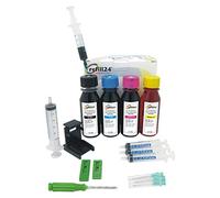 refill24 Kit di ricarica compatibile per cartucce d’inchiostro Canon 545, 546, 545 XL, 546 XL, nero e a colori, completo di clip e accessori + 400 ml inchiostro