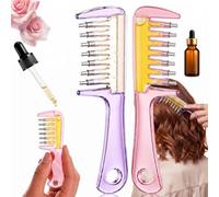 Refillable Scalp Oil Applicator Comb, Leak-Proof Hair Oil Dispenser Brush (viol Rosa)