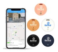 ReFind R2 Localizzatore Intelligente per Android e iPhone. Mini Tag GPS Bluetooth 5.0. Alternativa Samsung AirTag per Chiavi, Animali, Portafogli e Bagagli (Nero)