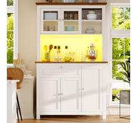 Refined Armadio espositivo, regolabile scaffale armadio a buffet, LED illuminazione armadio stoviglie, colore di luce variabile, nero