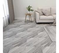 Refined Listoni Pavimenti Autoadesivi 55 pz in PVC 5,11 m² Grigi Rigati