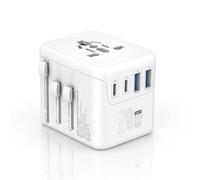 Refined Living Adattatore da viaggio in tutto il mondo, spina da viaggio universale con 2 USB A e 2 USB C, adattatore per presa internazionale, adattatore universale per Inghilterra, Stati Uniti