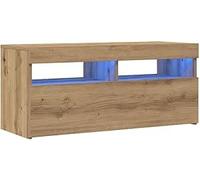 Refined Mobile Porta TV con LED Artigianale 90x35x40 cm Multistrato