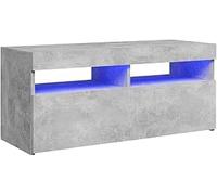 Refined Mobile Porta TV con Luci LED Grigio Cemento 90x35x40 cm