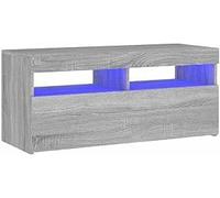 Refined Mobile Porta TV con Luci LED Grigio Sonoma 90x35x40 cm