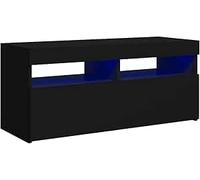 Refined Mobile Porta TV con Luci LED Nero 90x35x40 cm