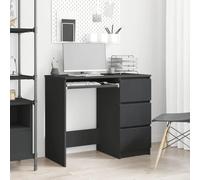 Refined Scrivania, Tavolo per Computer, Tavolo da Studio, Soggiorno Soggiorno Camera di Lavoro Interno Casa,Nera 90x45x76 cm in Legno Multistrato