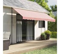 Refined Tessuto di Ricambio per Tenda Strisce Rosse e Bianche 4x3 m