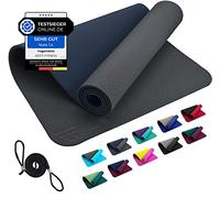 REFIT FITNESS Tappetino da yoga Perfect-Fit 190 x 60 x 0,6 cm, grigio, blu notte, GeckoGrip Sensi-Plus TPE, antiscivolo, privo di sostanze nocive, per sport, pilates