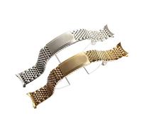 REFKIT 18mm 19mm 20mm Bracciale con Cinturino in Acciaio Inossidabile Massiccio con Perline di Riso for Omega (Color : Silver, Size : 20mm)