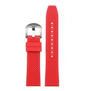 REFKIT 20mm 22mm cinturino in gomma fluorurata for Omega Forseahorse 300 for Rolex for Green Water Ghost for Citizen for Bm8475 cinturino da uomo cinturino (Color : Red silver, Size : 20mm)