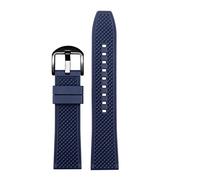 REFKIT 20mm 22mm cinturino in gomma fluorurata for Omega Forseahorse 300 for Rolex for Green Water Ghost for Citizen for Bm8475 cinturino da uomo cinturino (Color : Blue black, Size : 22mm)