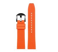 REFKIT 20mm 22mm cinturino in gomma fluorurata for Omega Forseahorse 300 for Rolex for Green Water Ghost for Citizen for Bm8475 cinturino da uomo cinturino (Color : Orange black, Size : 20mm)